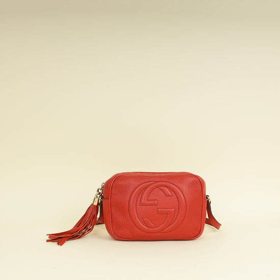 Gucci Red Disco Soho Camera Crossbody Small Bag