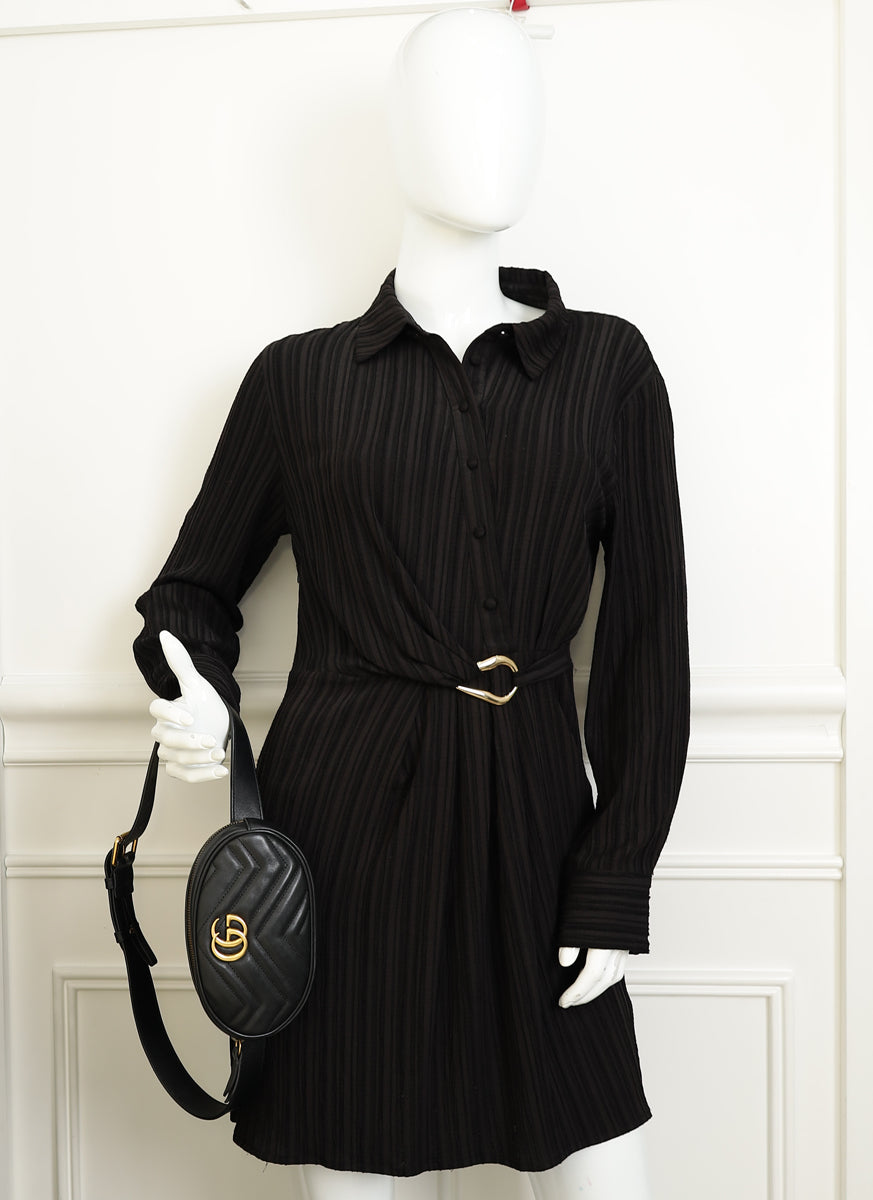 Gucci Black GG Marmont Mini Belt Bag