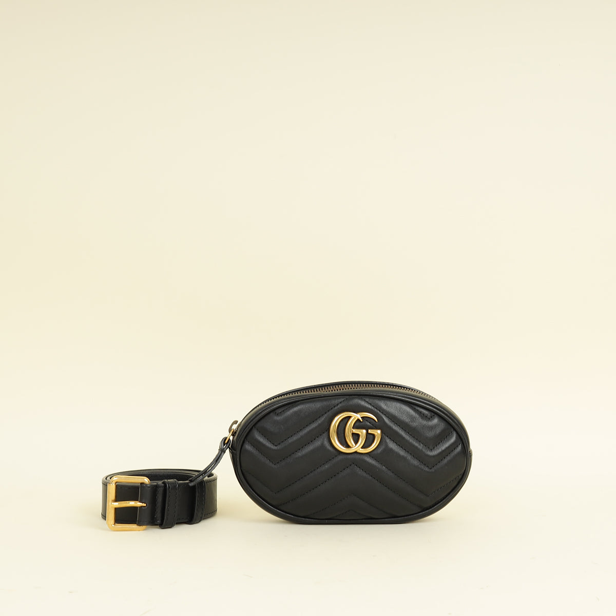 Gucci Black GG Marmont Mini Belt Bag – THE CLOSET
