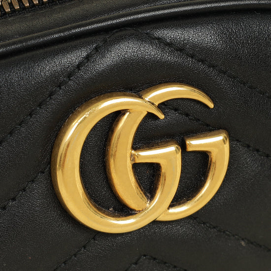 Gucci Black GG Marmont Mini Belt Bag