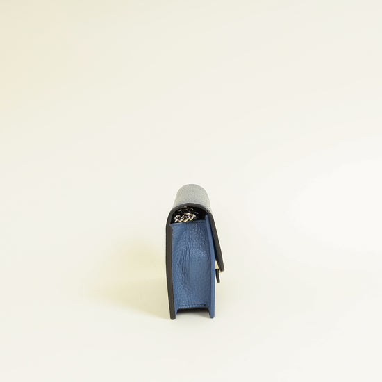 Gucci Navy Blue Interlocking G Wallet On Chain