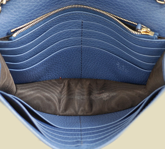 Gucci Navy Blue Interlocking G Wallet On Chain