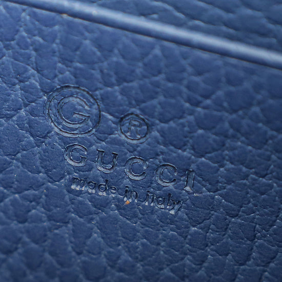 Gucci Navy Blue Interlocking G Wallet On Chain