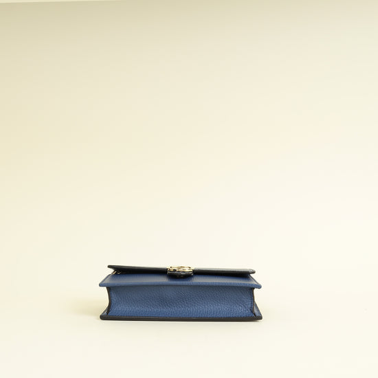 Gucci Navy Blue Interlocking G Wallet On Chain