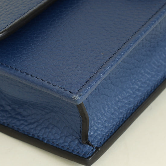 Gucci Navy Blue Interlocking G Wallet On Chain