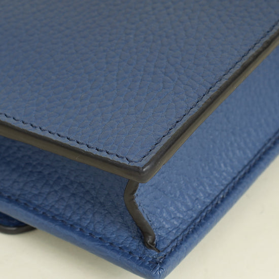 Gucci Navy Blue Interlocking G Wallet On Chain