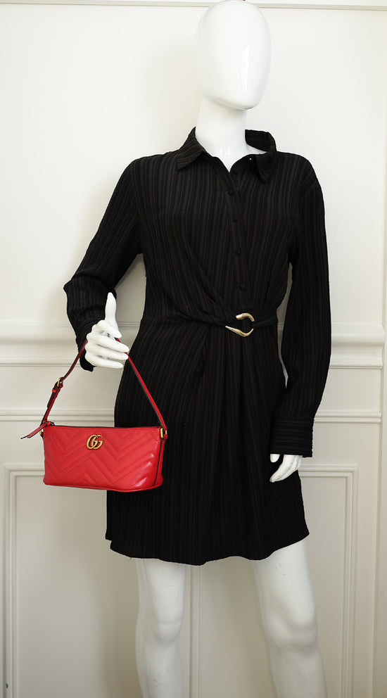 Gucci Red GG Marmont Shoulder Bag