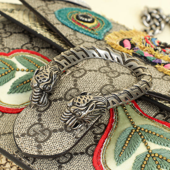 Gucci Multicolor GG Supreme Embroidered Dionysus Small Flap Bag