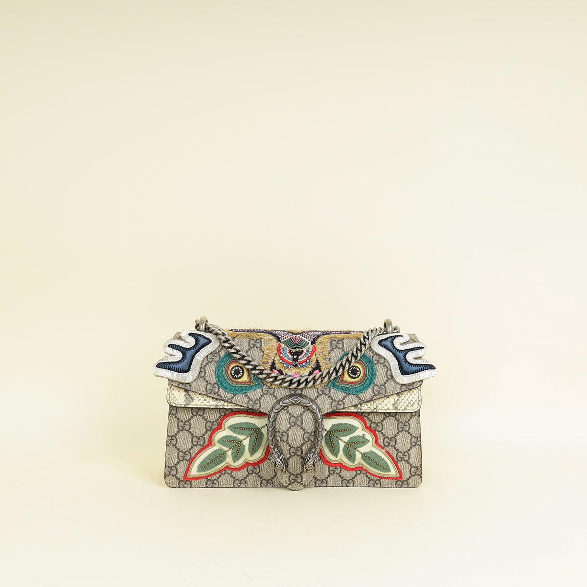 Gucci Multicolor GG Supreme Embroidered Dionysus Small Flap Bag
