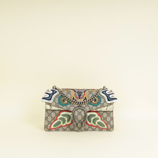 Gucci Multicolor GG Supreme Embroidered Dionysus Small Flap Bag