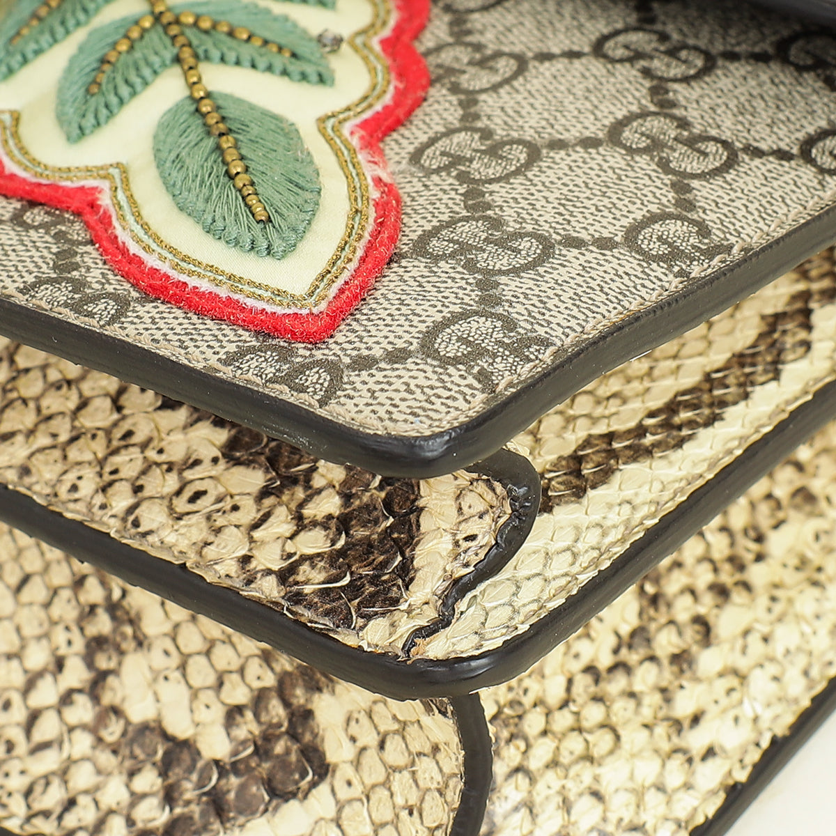 Gucci Multicolor GG Supreme Embroidered Dionysus Small Flap Bag