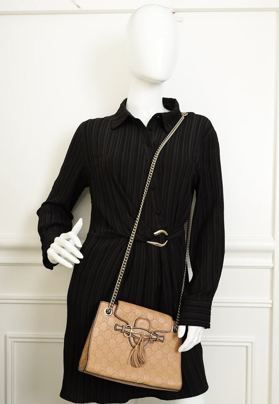 Gucci Beige Guccissima Emily Shoulder Bag