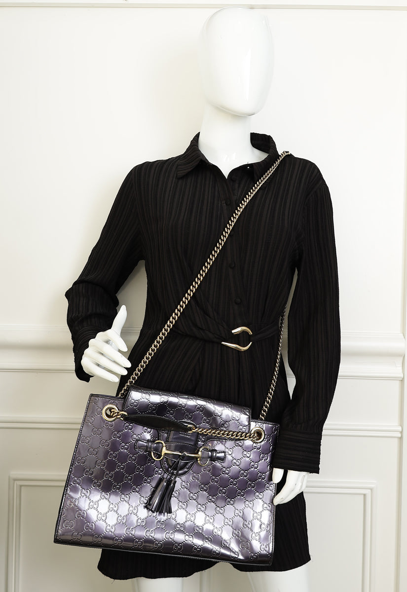 Gucci Violet GG Guccissima Large Emily Shoulder Bag