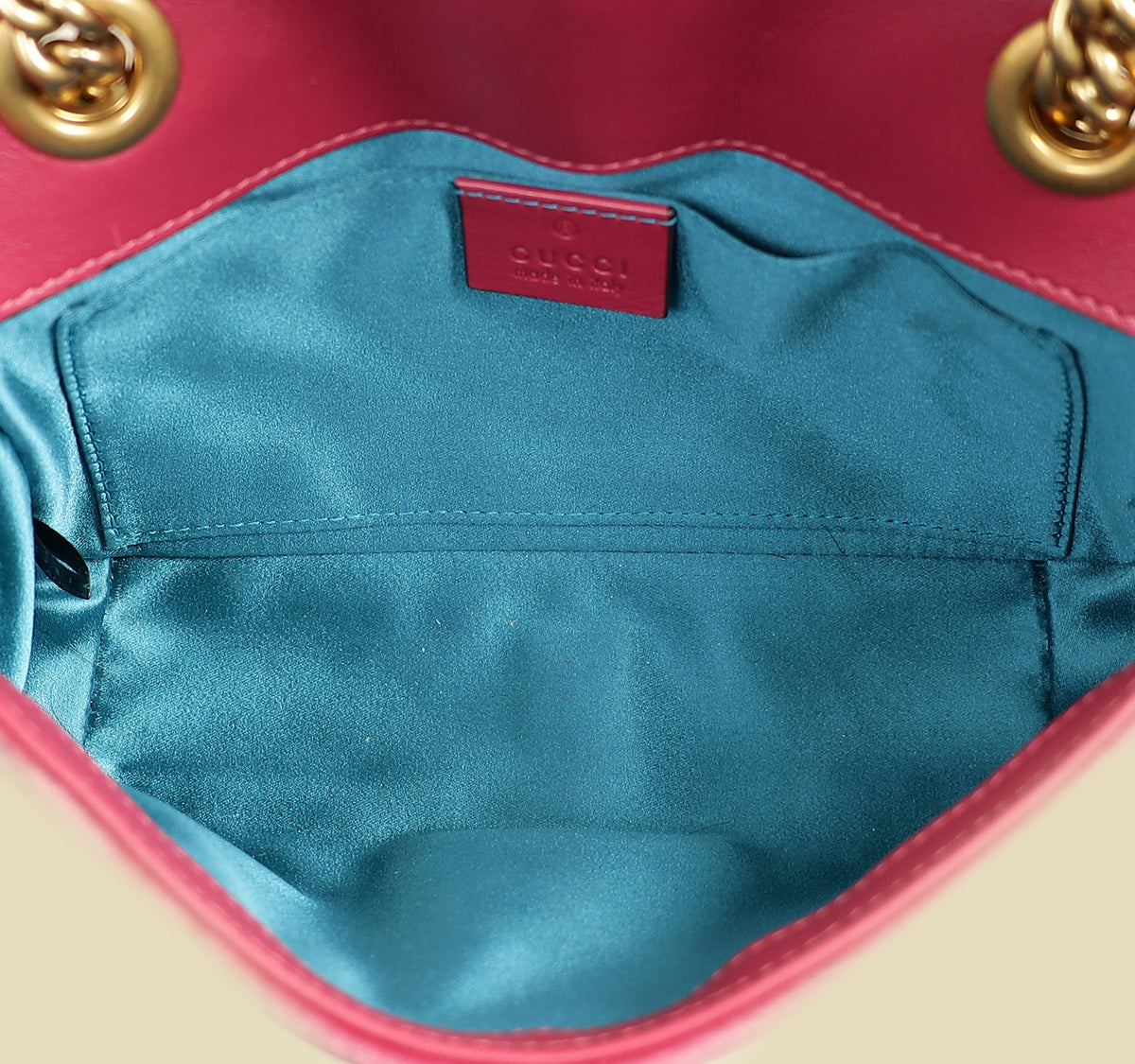 Gucci Dark Pink GG Marmont Velvet Embroidered Shoulder Bag