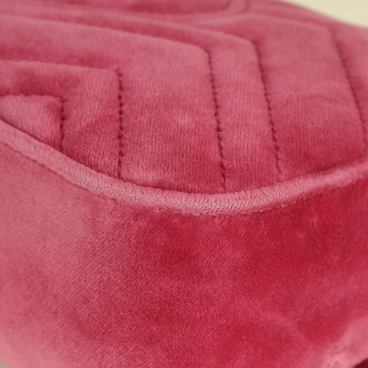 Gucci Dark Pink GG Marmont Velvet Embroidered Shoulder Bag