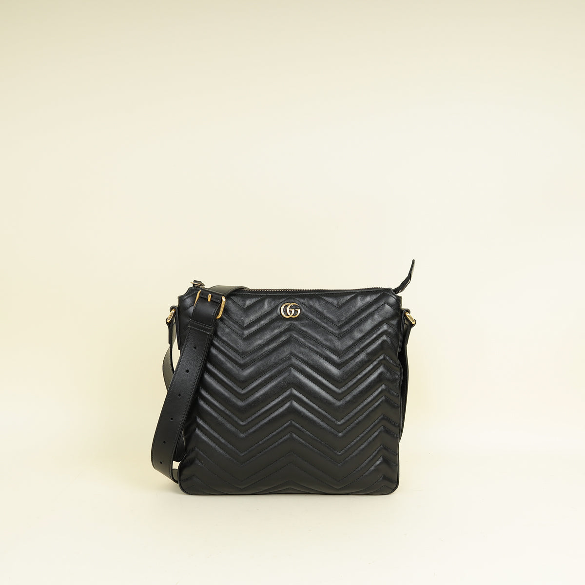 Gucci Black GG Marmont Messenger Bag