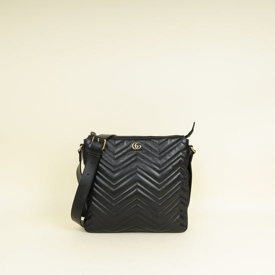 Gucci Black GG Marmont Messenger Bag