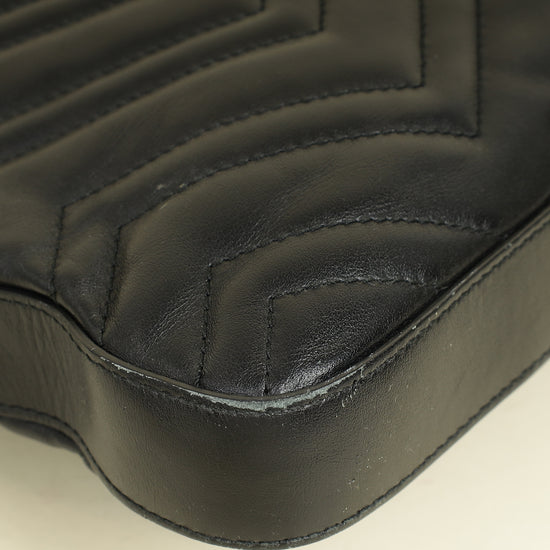 Gucci Black GG Marmont Messenger Bag