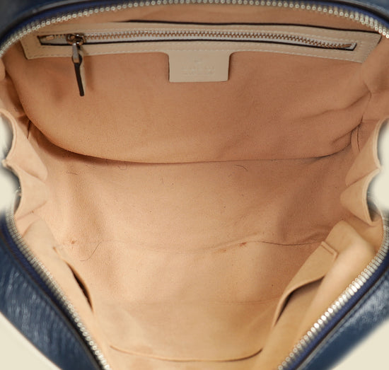 Gucci Blue GG Quilted Marmont Bamboo Top Handle Shoulder Bag