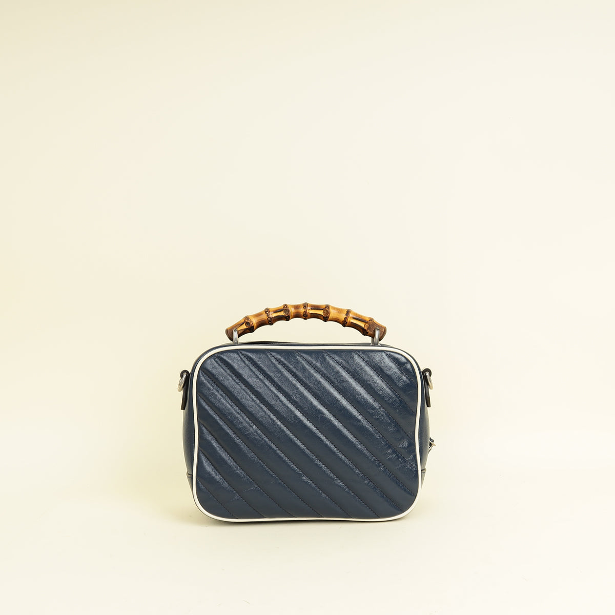Gucci Blue GG Quilted Marmont Bamboo Top Handle Shoulder Bag