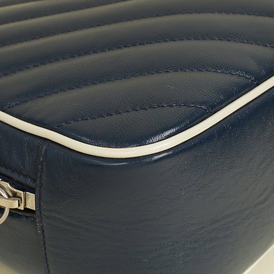 Gucci Blue GG Quilted Marmont Bamboo Top Handle Shoulder Bag