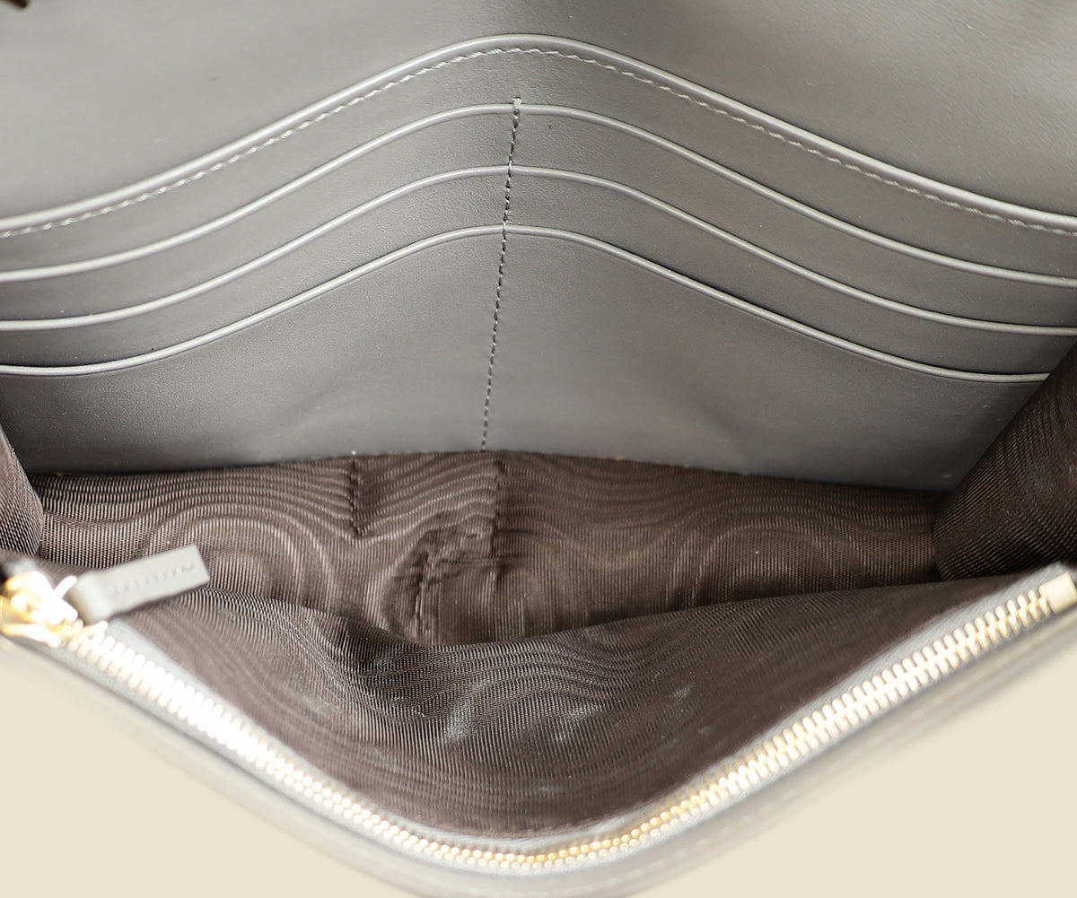 Gucci Grey GG Matelasse Chain Wallet