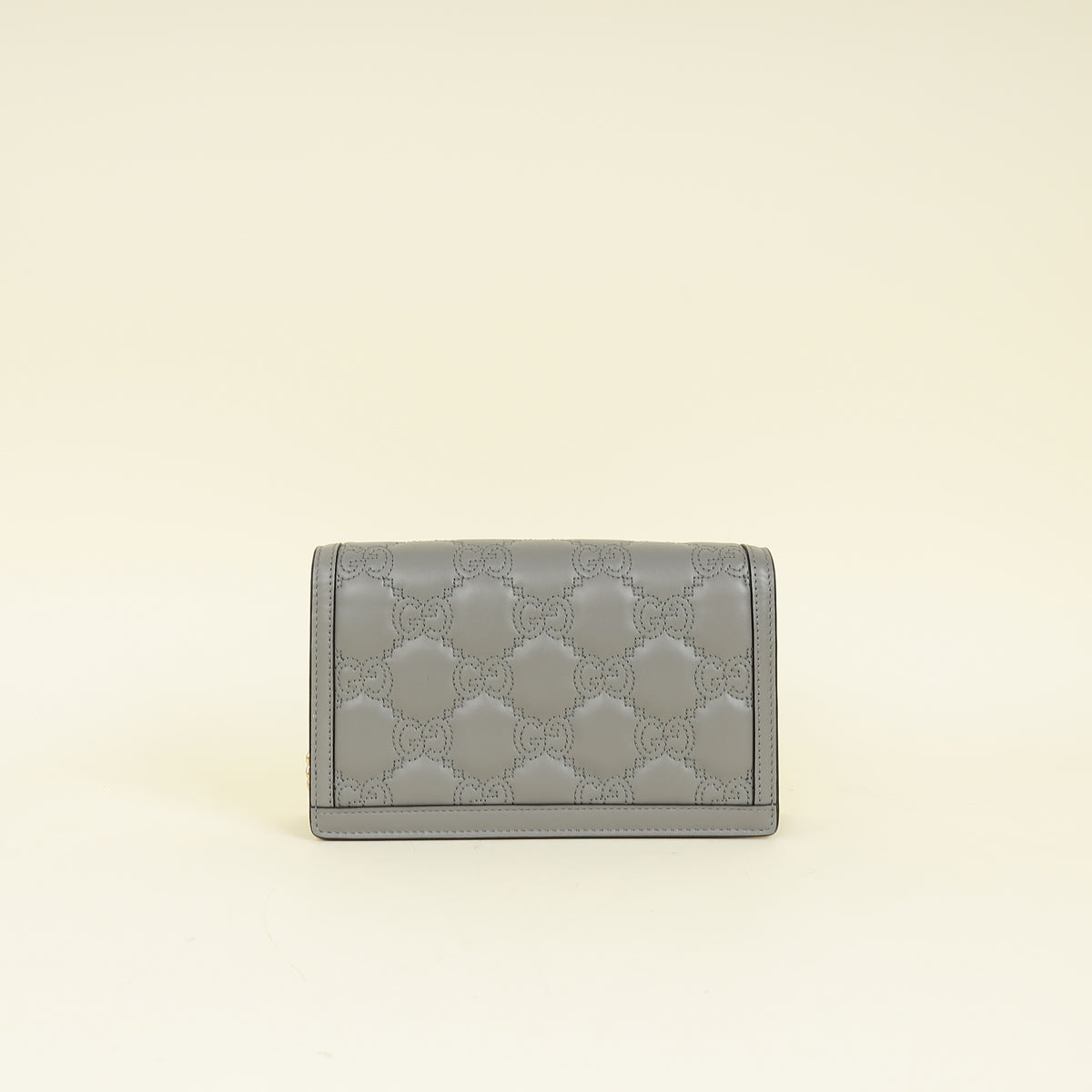 Gucci Grey GG Matelasse Chain Wallet