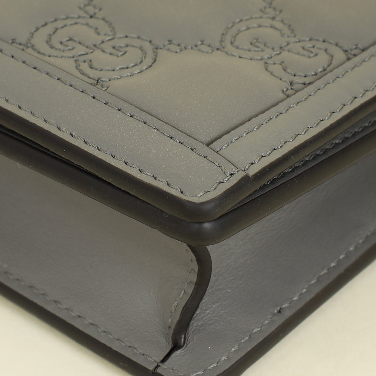 Gucci Grey GG Matelasse Chain Wallet