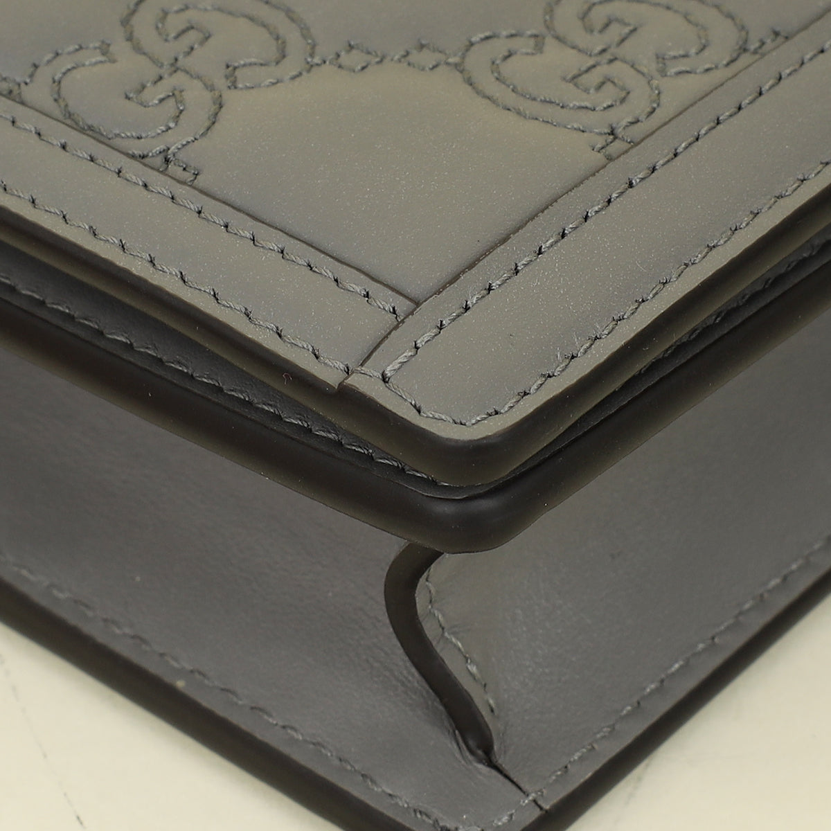 Gucci Grey GG Matelasse Chain Wallet