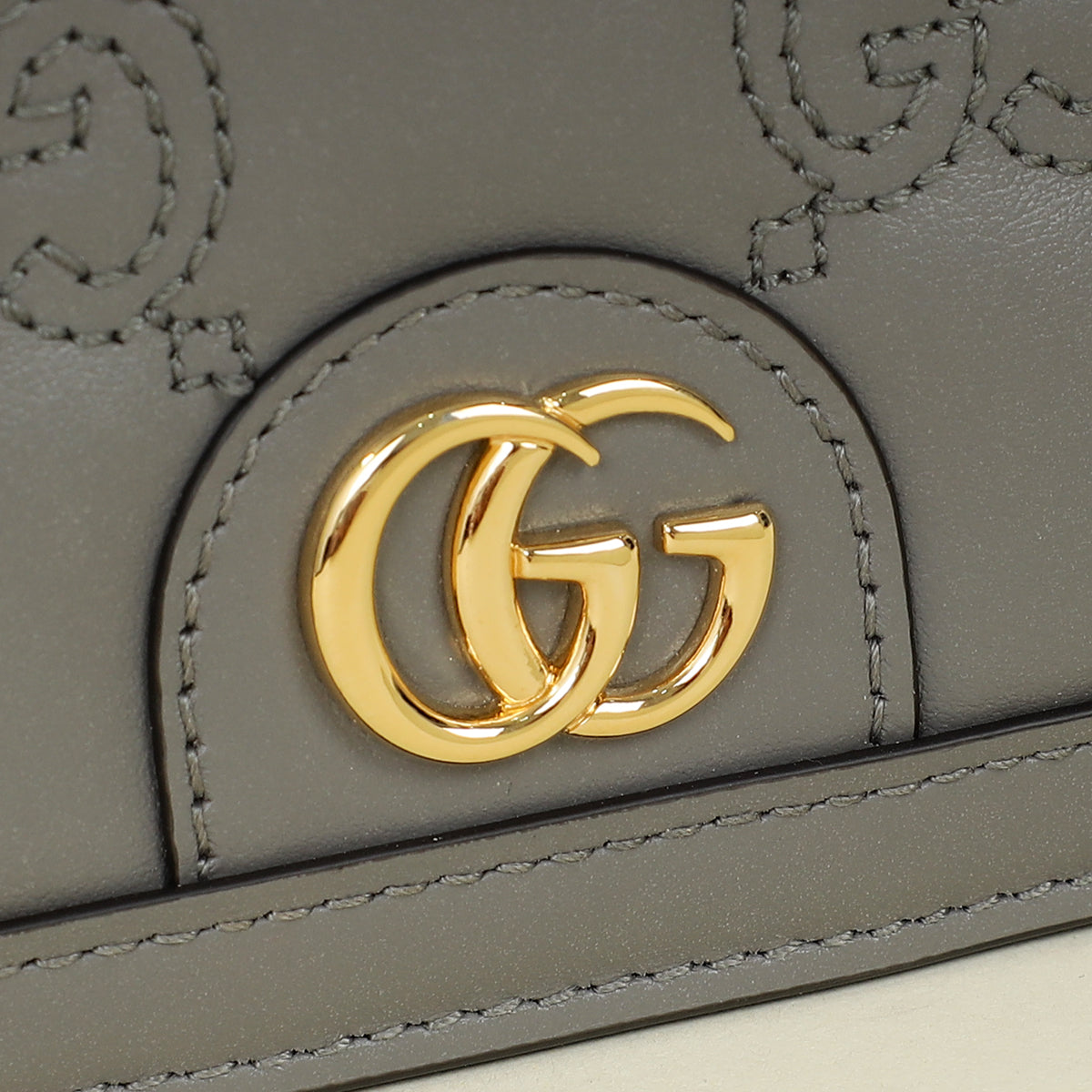 Gucci Grey GG Matelasse Chain Wallet