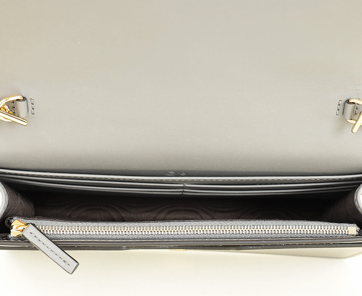 Gucci Grey GG Matelasse Chain Wallet