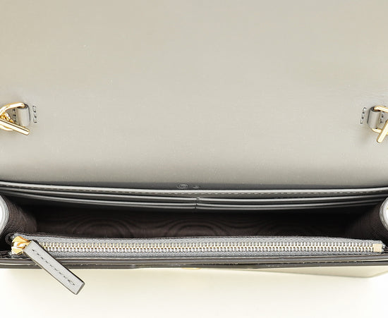 Gucci Grey GG Matelasse Chain Wallet