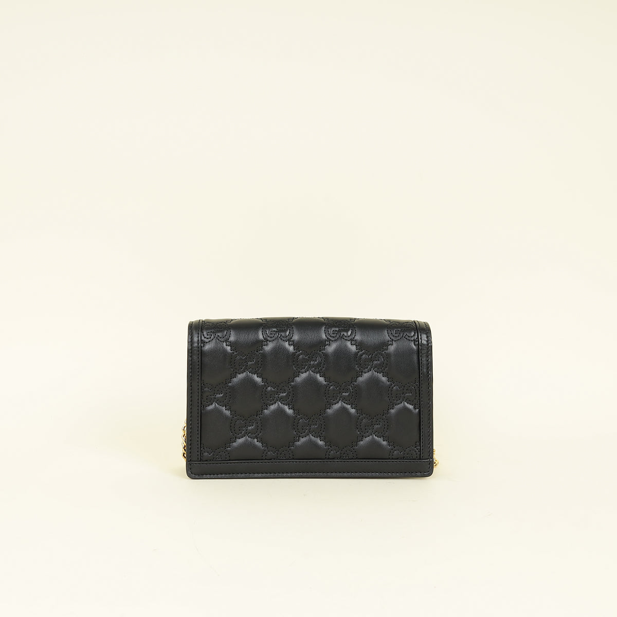 Gucci Black GG Matelasse Chain Wallet