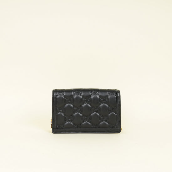 Gucci Black GG Matelasse Chain Wallet