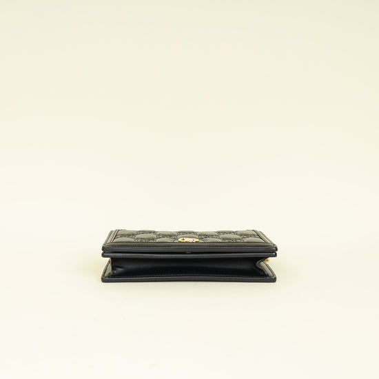 Gucci Black GG Matelasse Chain Wallet