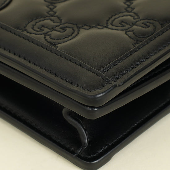 Gucci Black GG Matelasse Chain Wallet