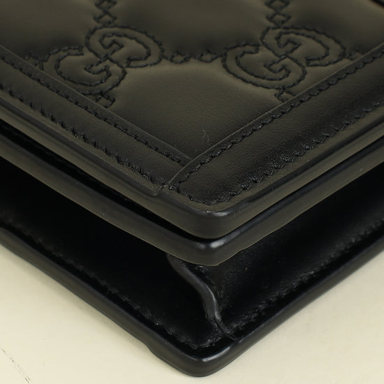 Gucci Black GG Matelasse Chain Wallet