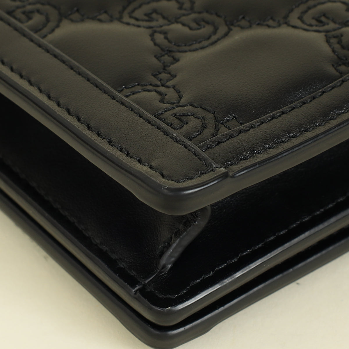 Gucci Black GG Matelasse Chain Wallet