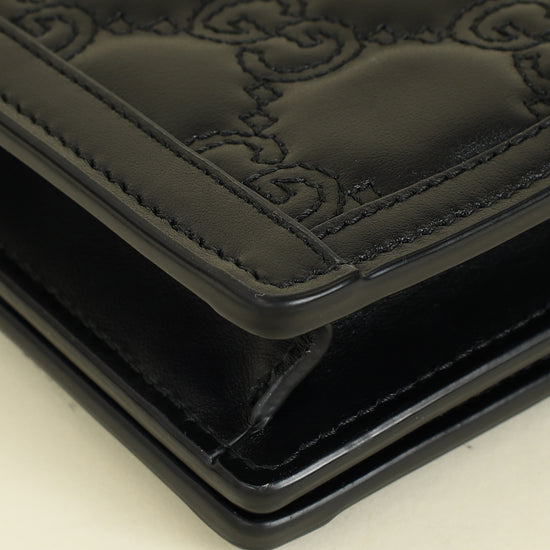 Gucci Black GG Matelasse Chain Wallet