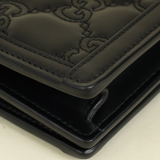 Gucci Black GG Matelasse Chain Wallet