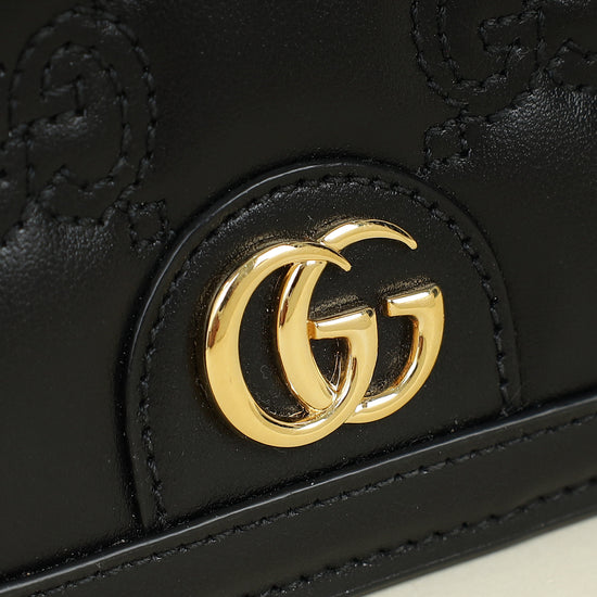 Gucci Black GG Matelasse Chain Wallet