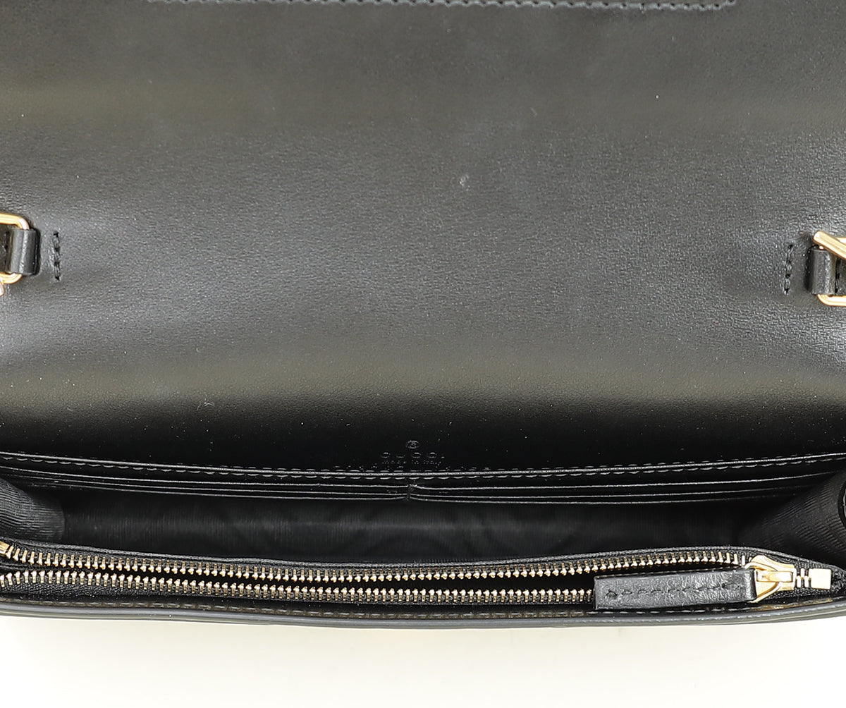 Gucci Black GG Matelasse Chain Wallet