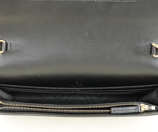 Gucci Black GG Matelasse Chain Wallet