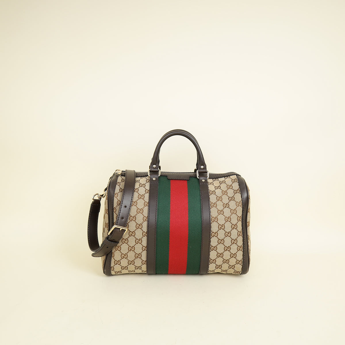 Gucci Bicolor GG Vintage Web Joy Boston Medium Bag