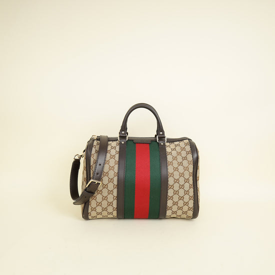 Gucci Bicolor GG Vintage Web Joy Boston Medium Bag