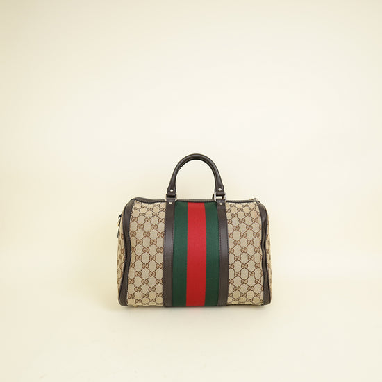 Gucci Bicolor GG Vintage Web Joy Boston Medium Bag