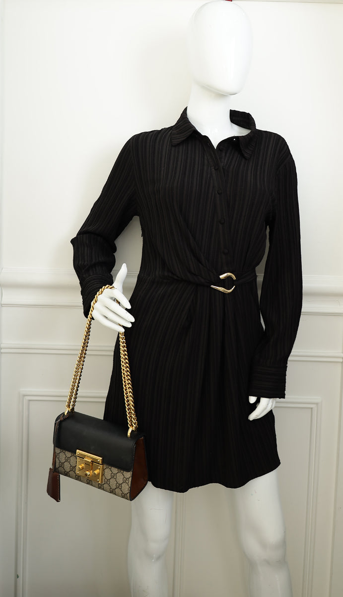 Gucci Bicolor GG Supreme Padlock Small Bag