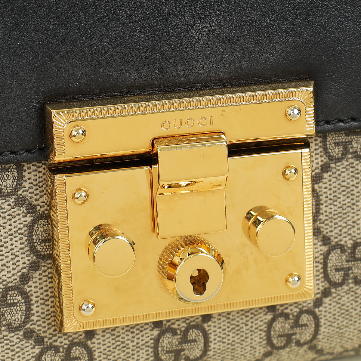 Gucci Bicolor GG Supreme Padlock Small Bag