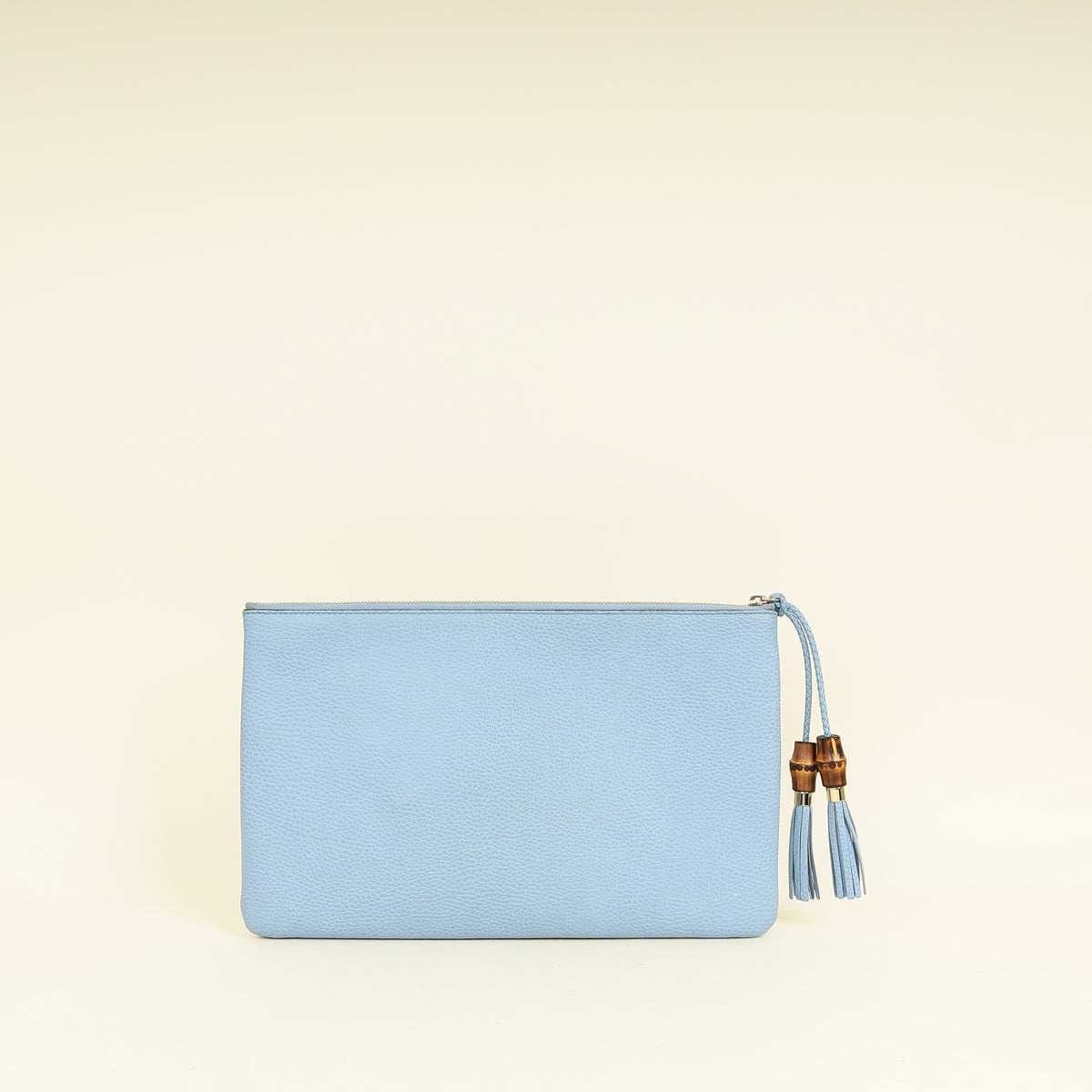 Gucci Light Blue Bamboo Clutch Bag