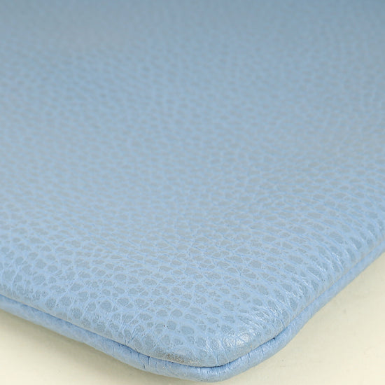 Gucci Light Blue Bamboo Clutch Bag